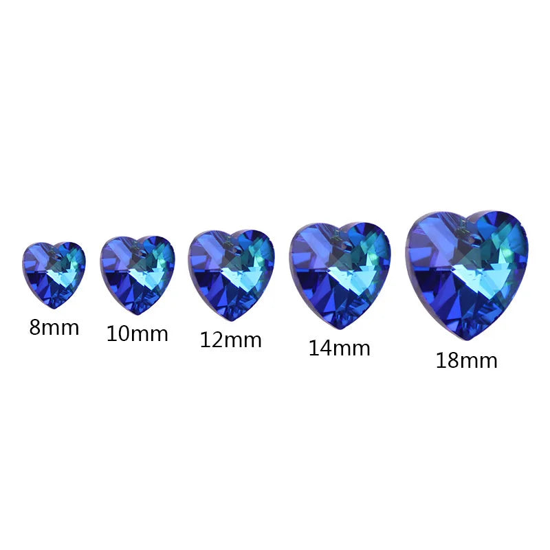 Crystal Heart Beads Glass Bead Peach Pendant Gems Jewelry Making
