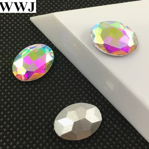 Glass Crystal Oval Stone 4x6mm~30x40mm Jewelry Making Beads