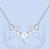Moonstone Deer Has You Sterling Silver Necklace 925 Female Style