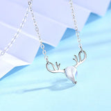 Moonstone Deer Has You Sterling Silver Necklace 925 Female Style