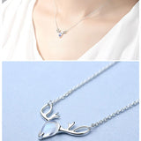 Moonstone Deer Has You Sterling Silver Necklace 925 Female Style