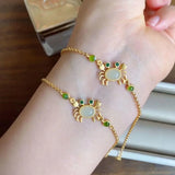 Hetian Jade Little Crab Retro Women's Bracelet