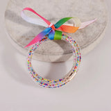 All Weather Bangles Stack Silicone Plastic Beads Jelly Bracelet for Women