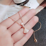 Temperament Skirt Clavicle Chain Necklace Full CZ Pendant Short Crystal