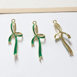 Alloy Tassel Bow Pendant DIY Jewelry Earrings Accessories