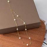 Star Freshwater Pearl Necklace 14K Plated Contracted Female