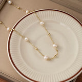 Star Freshwater Pearl Necklace 14K Plated Contracted Female