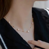 Star Freshwater Pearl Necklace 14K Plated Contracted Female