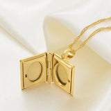 Allah MUSLIM BOOK Quran Koran Necklace For Women Men Islamic palte Pendant