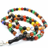 Allah Mohammed 6mm Agate Stone Tasbih Muslim Rosary 99 Beads