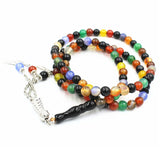 Allah Mohammed 6mm Agate Stone Tasbih Muslim Rosary 99 Beads
