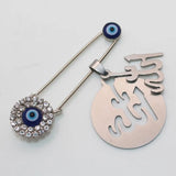 Allah Turkey Evil Eye Muslim Islam Stainless Steel Scarf Hijab Brooch Baby Pin