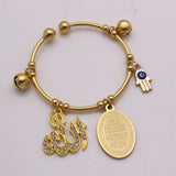 Allah Vanyakad Hamsa Hand of Fatima Evil Eye Copper Bangles