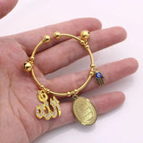 Allah Vanyakad Hamsa Hand of Fatima Evil Eye Copper Bangles