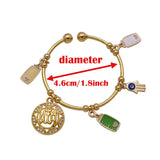 Allah Hamsa Hand of Fatima Copper Bangles