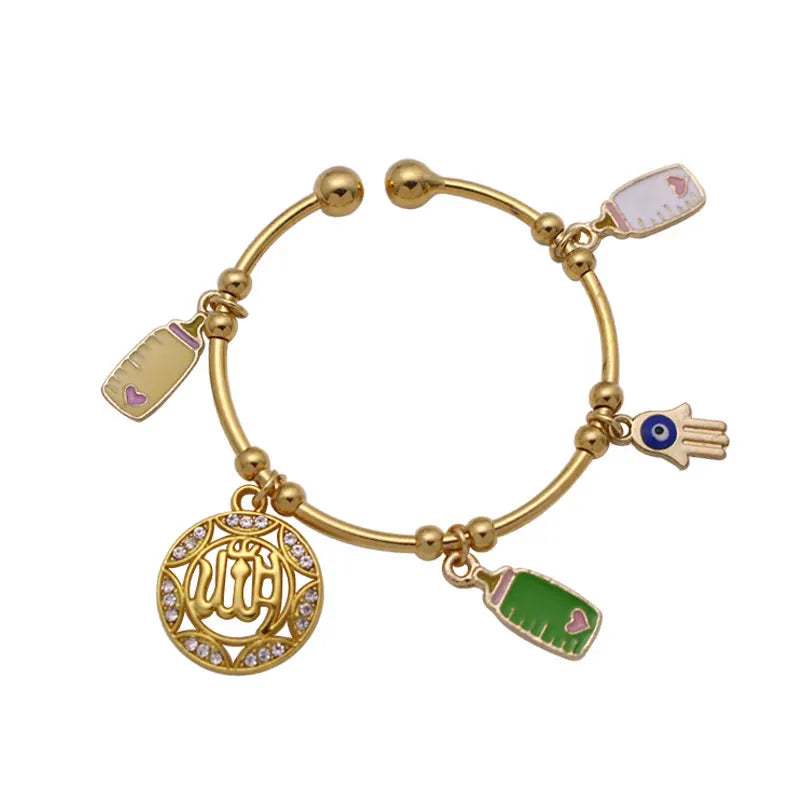 Allah Hamsa Hand of Fatima Copper Bangles