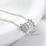 925 Sterling Silver Crystal Pendant Necklace H195