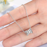 925 Sterling Silver Crystal Pendant Necklace H195