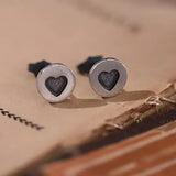 925 Silver Heart Stud Earrings for Women Mother's Gift