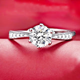Allergy Pure Tibetan Silver Rings Round Clear Cubic Zircon Wedding Band