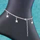 Stainless Steel Ankle Bracelet for Women Pentacle Love Heart Charm Bracelet