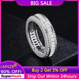 Allergy Tibetan Silver Zircon Crystal Ring Couple Wedding Band Women Ring