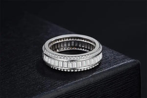 Allergy Tibetan Silver Zircon Crystal Ring Couple Wedding Band Women Ring