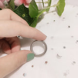 Allergy Tibetan Silver Zircon Crystal Ring Couple Wedding Band Women Ring
