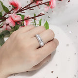 Allergy Tibetan Silver Zircon Crystal Ring Couple Wedding Band Women Ring