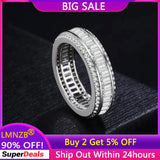 Allergy Tibetan Silver Zircon Crystal Ring Couple Wedding Band Women Ring