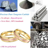 Tungsten Carbide Wedding Rings Set His and Hers Rose Golden Bicolor