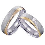 His & Hers Wedding Rings Set Silver Straw Matte Couple Ring Women