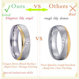 His & Hers Wedding Rings Set Silver Straw Matte Couple Ring Women