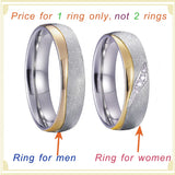 His & Hers Wedding Rings Set Silver Straw Matte Couple Ring Women