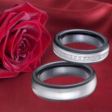 Cubic Zirconia Anniversary Couple Rings Men Women Wedding Band