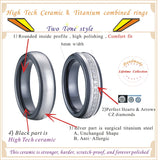Cubic Zirconia Anniversary Couple Rings Men Women Wedding Band