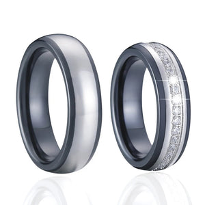 Cubic Zirconia Anniversary Couple Rings Men Women Wedding Band