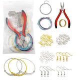 Alloy Jewelry Repair Tool Set Jump Rings Earring Hooks Pliers Tweezers