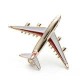 Alloy Airplane Brooch Pins, Red Plane Design