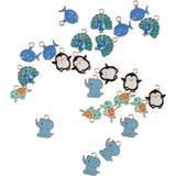 Alloy Animal Enamel Charms Elephant Pendant for Bracelets