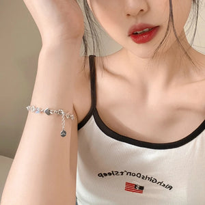 Heart Bracelet Zircon Bangle Metal Women Bangles