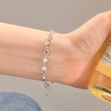 Heart Bracelet Zircon Bangle Metal Women Bangles