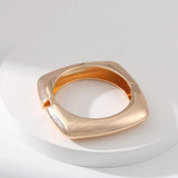 Metal Charm Geometry Statement Cuff Bangles Jewelry