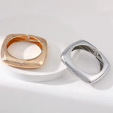 Metal Charm Geometry Statement Cuff Bangles Jewelry