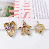 Alloy Acrylic Eardrop Metal Pendant Necklace Charms Jewelry Finding 4pcs