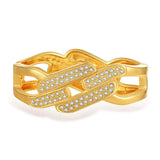 Metal Crystal Bangle Big Cuff Bracelet Irregular Punk Jewelry