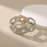 Metal Crystal Bangle Big Cuff Bracelet Irregular Punk Jewelry