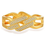 Metal Crystal Bangle Big Cuff Bracelet Irregular Punk Jewelry