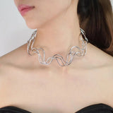 Alloy Wave Shape Choker Necklace for Women