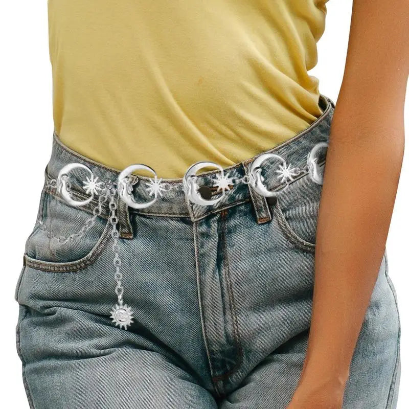 Alloy Body Chain Belly Chain Women Moon Star Dress Chain Retro Street Metal